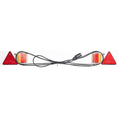 LED Trailer Light Board 12V with 5m Cable – E-Marked Trailer Board with 7 Pin Plug, Brake, Indicator & Number Plate Lights, Reflectors, 1.2m Trailer Lighting Board