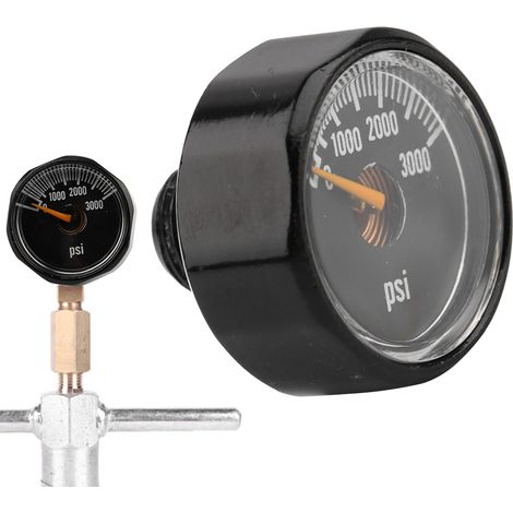 Manomètre miniature de précision à dioxyde de carbone (3000 PSI) avec vanne 1/8 NPT (1/5)