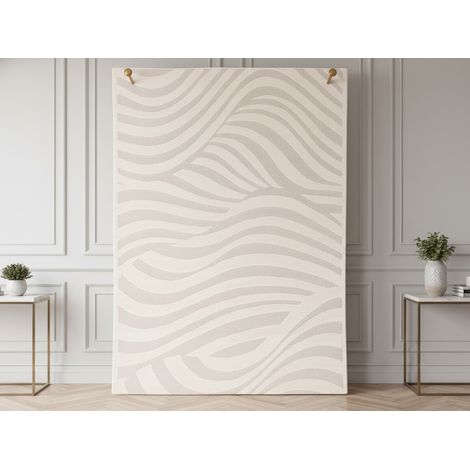 BOBOCHIC - Tapis poils courts AVALON motif abstrait 200x290 Ecru (1/5)