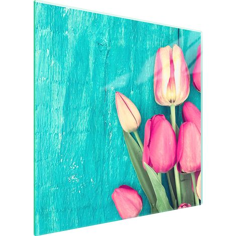 GLASSCHUTZPLATTE FÜR HERD 50x52 TULPEN