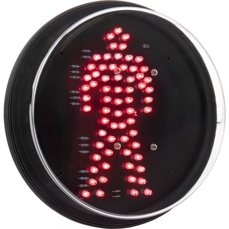 PrimeMatik - Feu de signalisation à LEDs IP65 200mm 220VAC feu rouge pour piétons (1/5)