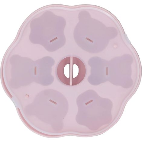 Moule à glaçons en silicone avec couvercle, moule à gâteau panda, 15,3 x 14,4 cm, convient pour les puddings, les aliments pour bébés et la préparation de desserts maison (rose). (1/5)