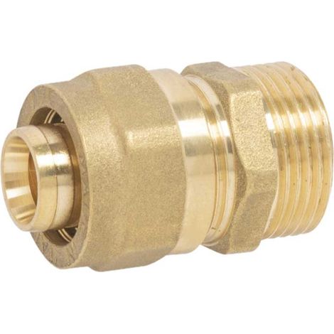 "RACCORDO DIRITTO MASCHIO A COMPRESSIONE PER TUBO MULTISTRATO APE 1"""" x Ø32 (3,0) mm"
