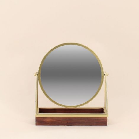 Miroir à poser avec plateau à bijoux 24x28cm (1/4)