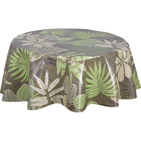 Nappe en toile cirée ronde motifs jungle MALLORCA (1/3)