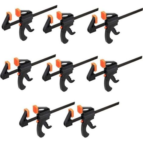 8er-Pack 10" Schnellspann-Ratschenzangen, F-förmige Ratschenzangen für Holzbearbeitung, Heimwerkerprojekte und mehr - Crezuo