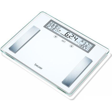 Beurer BG 51 XXL Balance d'analyse corporelle numérique Plage de pesée (max.)=200 kg blanc, acier inoxydable C87176