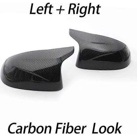 Schwarze Außenspiegelabdeckung in Carbonfaser-Optik als Ersatz für BMW F25 X3, F26 X4, F15 X5, F16 X6 (2014–2018) – 1 Set (Carbon-Optik)