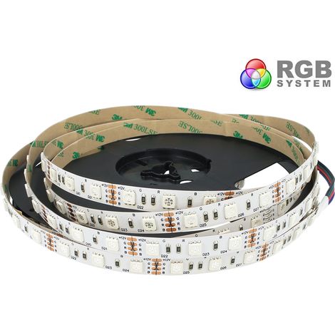 Bobina Striscia Led RGB 12V 300 Smd 5050 IP20 Biadesivo 3M (1/3)
