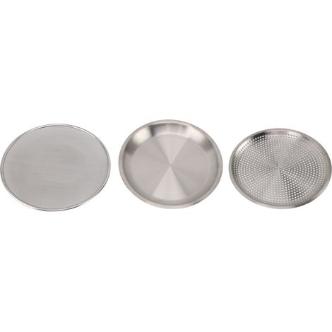 Set di scolapasta in acciaio inox 304, di grande capacità, versatili per la cucina domestica, con disco a maglia fine e disco forato. (1/5)