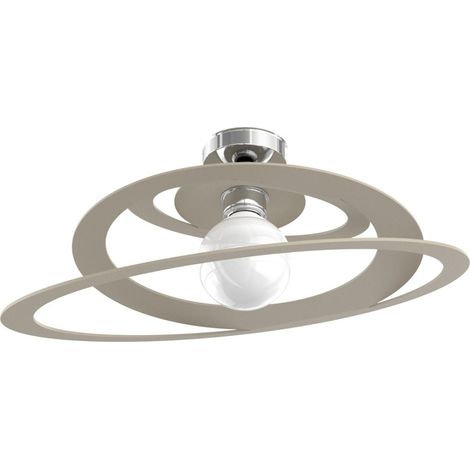 Plafoniera moderno metallo top light bungee 1197 pl50 e27 led lampada soffitto, finitura metallo sabbia