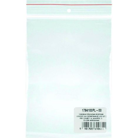Bolsas transparentes de LDPE con cierre hermético, 10x20cm, 100 unidades.