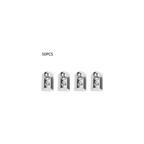 Écrous élastiques Standard européen, profils en aluminium, fente en T, attaches d'écrous à ressort (M6), 50 pièces