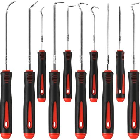 Set of 10 precision hooks, mounting iron, nail lifting tool, with non-slip handle for O-rings, O-rings, tool kit for removing car hoses and seals (1/5)