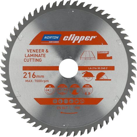 Disco di taglio Norton Clipper 216 mm in carburo di tungsteno