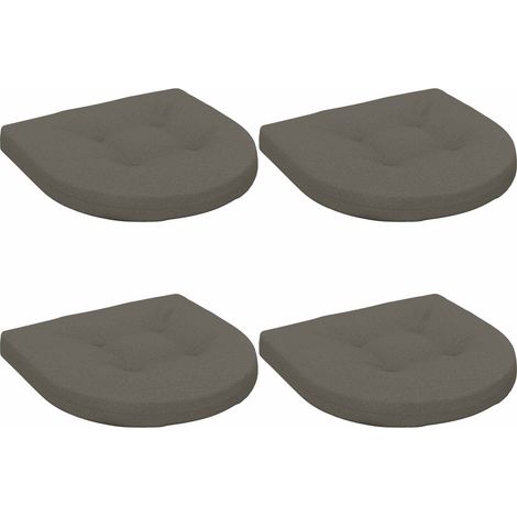 Coussins de siège 4 pièces 4 pc 100 % polyester Gris vidaXL