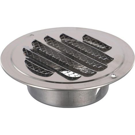 Grille de ventilation ronde en acier inoxydable, extracteur de ventilation couvercle de grille (Ø 80 mm) (1/5)
