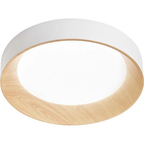 [GEBRAUCHT] B-Ware Luce Ambiente Design Deckenleuchte Lampe Led Arka Weiß Holzoptik Eisen Cct 50 Cm