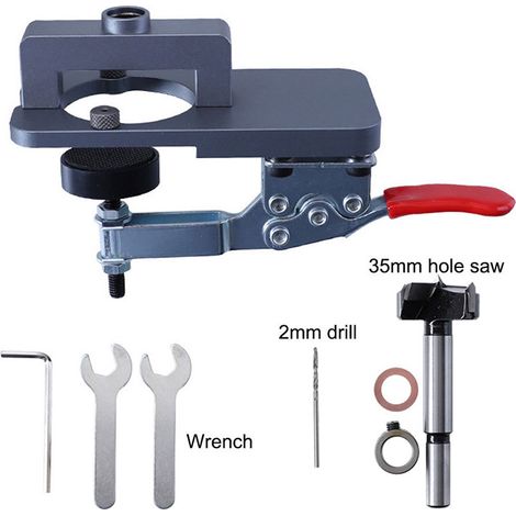 Kit de perçage pour charnières d'armoire 35 mm, poinçon, guide de perçage pour goupilles, localisateur, kit de menuiserie (1/5)