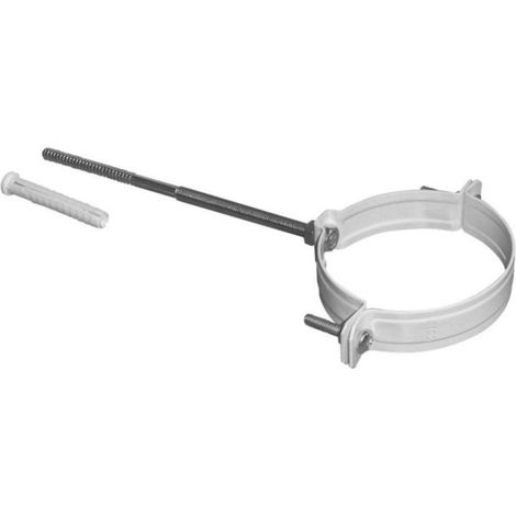 Ubbink – Collier pour fumisterie blanc à cheville Ø 100 mm – Fixation murale robuste pour conduits – Raccord à vis – 1150g