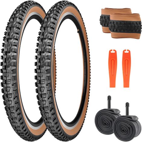 26/27,5/29 x 2,3 cm VTT Pneu de vélo 30TPI Couverture 2 x pneus + 2 x chambres à air + 2 x démonte-pneus