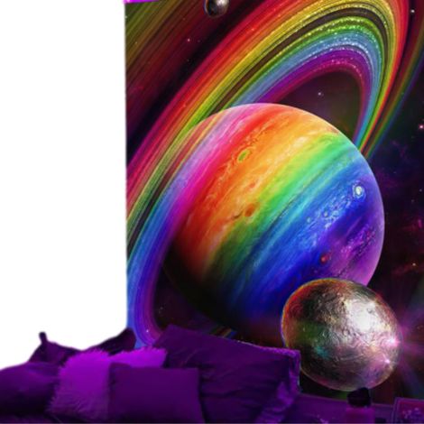 Tapisserie Galaxie - 150 x 130 cm - Tissu Polyester Léger - Effet UV Réactif Sous Lumière Noire ou LED - Décoration Murale Plafond ou Couvre-Canapé (1/5)