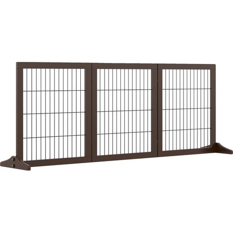 Barrera de seguridad para mascotas, de madera, 91 cm de alto, 107 cm de ancho, método de montaje: instalación rápida, apta para puertas y escaleras. (1/5)