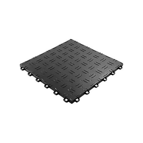 Carreaux de sol de garage, design emboîtable, performance étanche, noir25pcs (1/2)