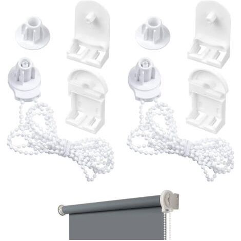 2 Pack 25mm Plastic Roller Blind Repair Kit - Curtain Pole Repair Kit (White) (1/5)