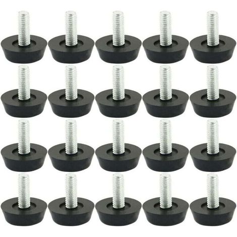 20pcs Feet of Leveling Furniture Adjustable Foot Adjustable Patinn Furniture Leg Foot of Table Chair Base Protection Floor Screw Slides Metric M6 (1/4)