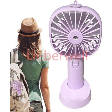 Ventilateur portatif, ventilateur portatif rechargeable Ventilateur brumisateur rechargeable à 3 vitesses , Petit ventilateur bru (1/4)