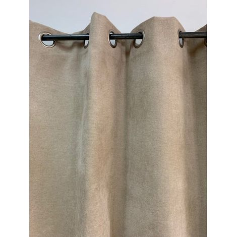 Rideau phonique isolant thermique 140x260cm – 420gr/m² – Doublure blanche molletonnée – 8 œillets coloris canon de fusil – Linder (1/2)
