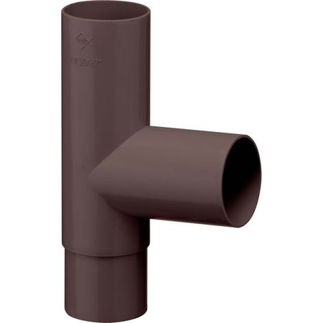 Dérivation tuyau de descente 87 degrés, 50/50mm, PVC Accessoires tuyau de descente, montage simple par emboîtement, Made in Germany - Marron foncé, 1 pièce (1/5)