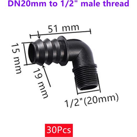 (30 coudes DN20 mm) Arroseur escamotable à impulsion rétractable, tête d'arrosage anti-oiseaux, irrigation de jardin, grand débit d'eau, entrée d'arrosage à bascule (1/5)
