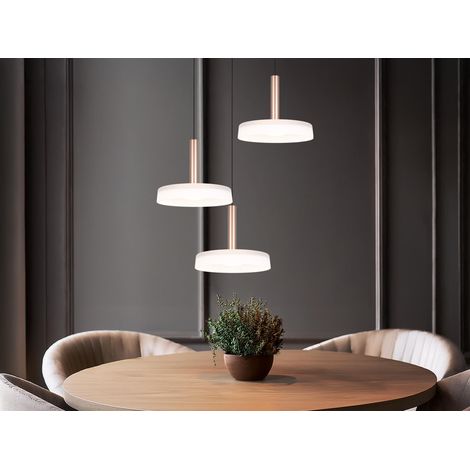 LED Deckenleuchte Wohnzimmerlampe Metall Coffee 3-flammig Switch Dimmer H 200 cm (1/5)