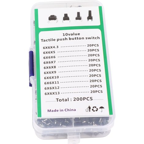 200 Stück taktile Druckknopfschalter-Mini-Controller für TV, Audio, Computer und elektronische Produkte (1/5)