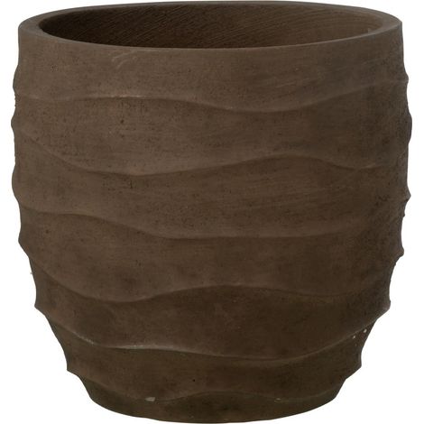 Cache-Pot Déco en Ciment "Roca" 40cm Marron (1/2)