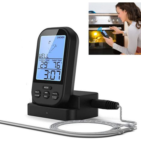 Filiyano-Thermomètre à viande numérique sans fil avec télécommande, minuterie pour barbecue, four, fumoir et autres appareils de cuisson. (1/3)