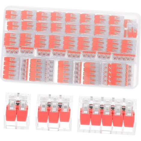 75 pièces Connecteur Fil Compact à Levier Borne Connexion Électrique Isolante Résistance Corrosion et Haute Température Kit Pratique pour Câbles Souples et Rigides Économiseur (1/5)