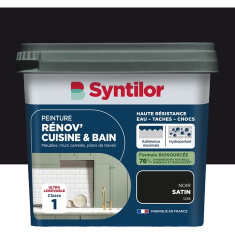 SYNTILOR Renov' vernice per mobili nera satinata per cucine e bagni, 0,75 l SYNTILOR