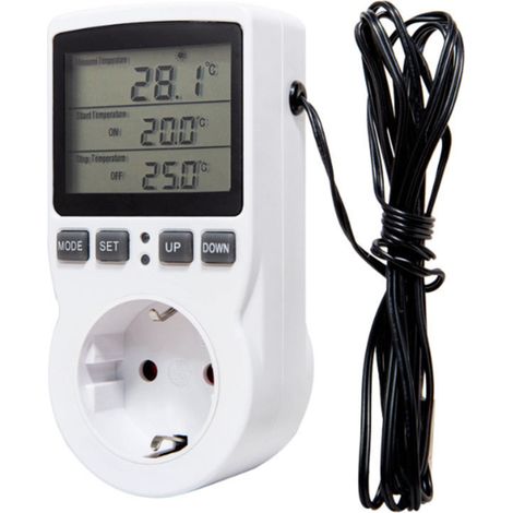 Termostato digital con temporizador y sonda para terrarios, acuarios y reptiles, ideal para la germinación de semillas en invernaderos o incubadoras/refrigeradores. (1/5)