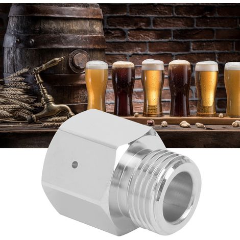 Adaptateur pour bouteille de CO2, filetage femelle TR21-4 vers filetage mâle W21.8-14, argenté (1/5)
