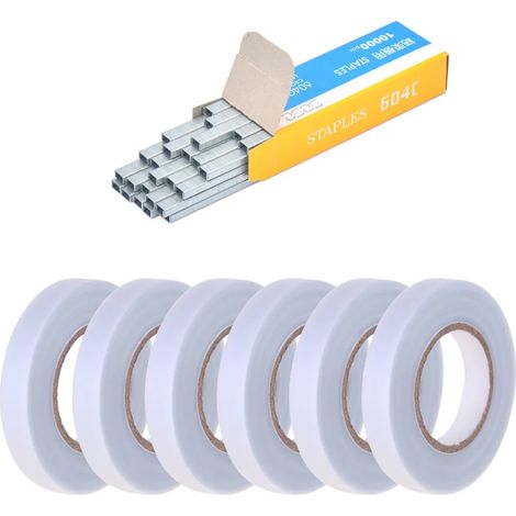Outil de taille pour plantes (10 rouleaux de ruban + 1 boîte de clous) - Accessoires pour machine à attacher les légumes, la vigne et les tomates - Outil de jardinage  0656