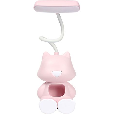 Ortviai Lampe de Bureau Cartoon Rechargeable USB avec Col de Cygne Flexible – Rose, 8 x 8,5 x 28 cm, ABS et Silicone (1/5)