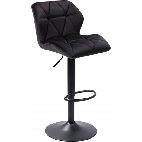 Taburete N-62P de terciopelo negro (1/3)