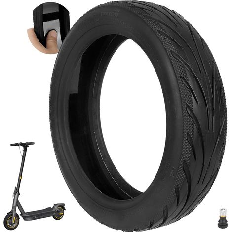 Pneu sans chambre à air 60/65-6,9 avec valve pour scooter Ninebot Max G2/G2D/G2E/G65/F3/F3 Pro arrière 10", roue de rechange, très élastique, avec colle en direct, réparable, anti-crevaison (1/5)