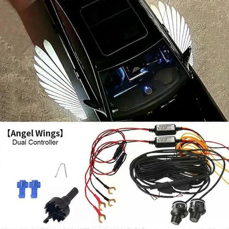 Aile d'ange universelle pour rétroviseur latéral de voiture, lumière LED de bienvenue, projecteur de tapis, lumière de décoration de porte, 12 V (blanc)