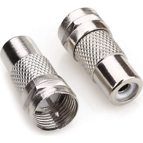 Koaxialkabel für TV-Antennen, F-Stecker (männlich) auf Cinch-Buchse (weiblich), HF-Koaxialantennenadapter (männlich) – 2er-Pack