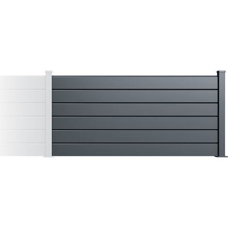 Kit de extensión de valla 2m VANO H.90cm aluminio gris