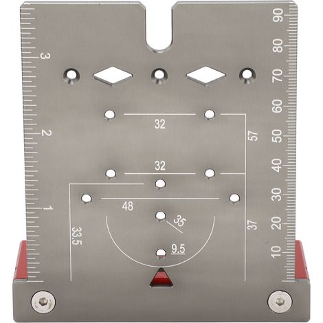 Guide de perçage pour charnières de porte d'armoire en alliage d'aluminium - Localisateur de trous pour le travail du bois - L (1/5)